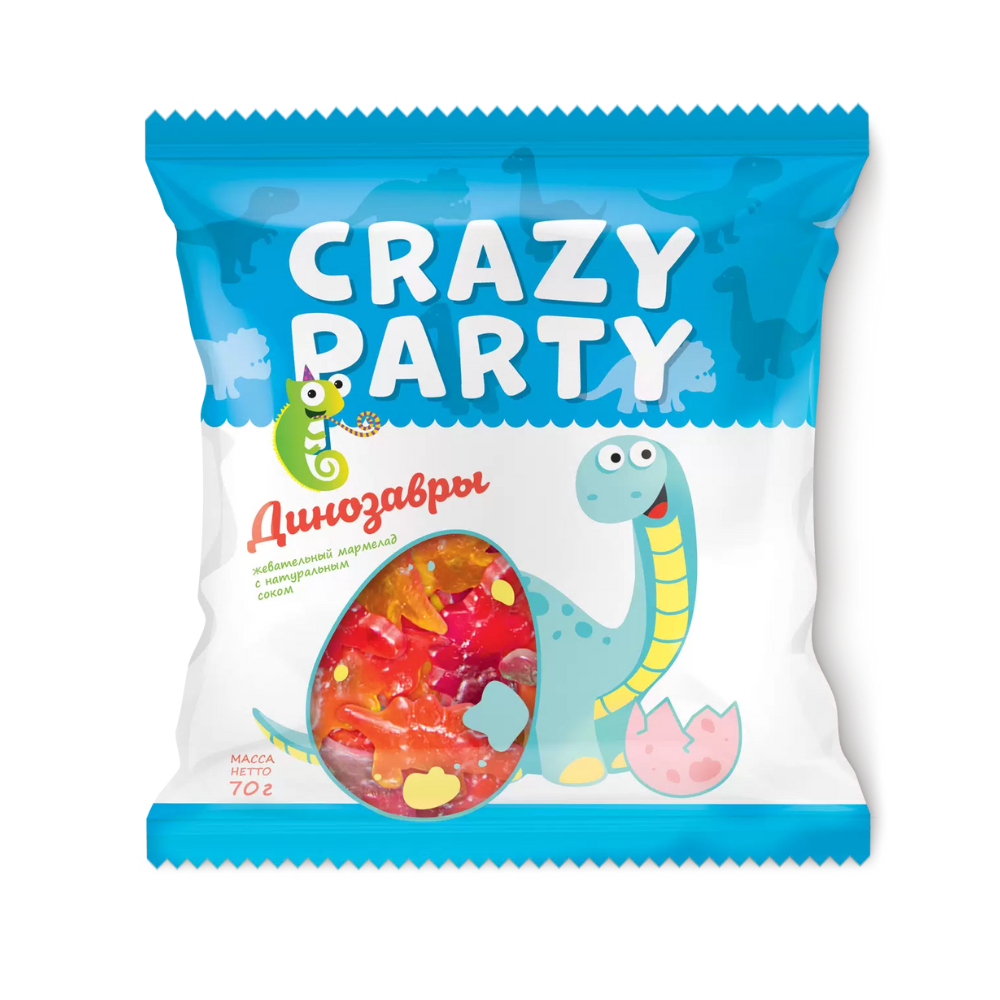 Мармелад жевательный Crazy Party Динозавры 70 гр