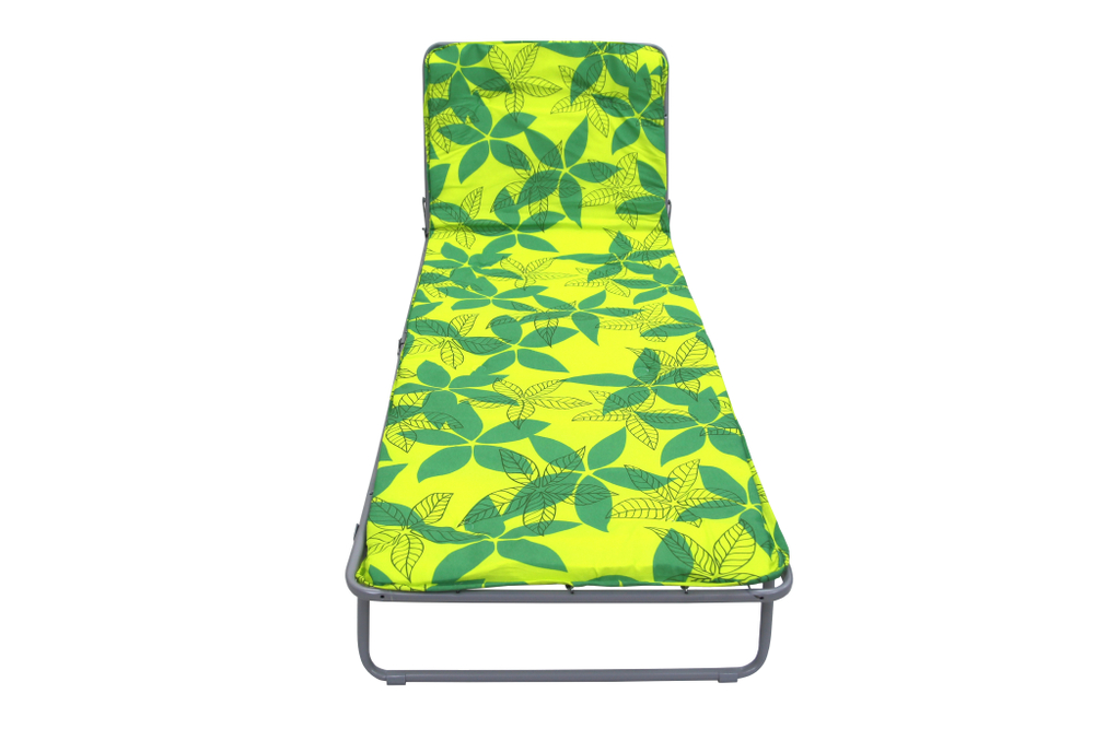 Кровать раскладная Стефания п/мягкая лист 10мм арт.С86а/123г(цвет ткани зеленый, желтый рис.листья (1 шт. в уп. гофрокартон)