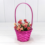 Корзина 13х9,5/28 см "Береста" с ручкой (Розовый)