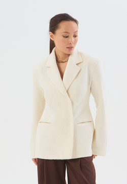 Жакет из шерсти лодена белый