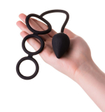 Тройное эрекционное кольцо 3см и 4см с анальным хвостом Erotist Toys Anal Plag with Cock Ring Drop Size S