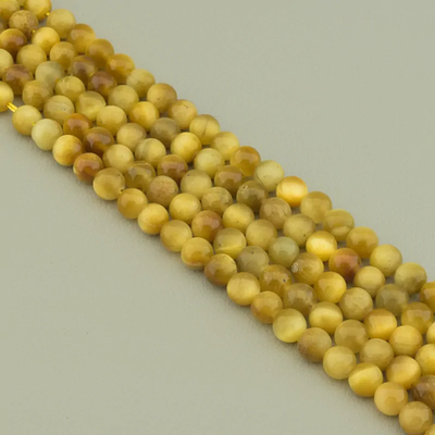 Нитка Кошачий глаз 38 см. 6,5 мм. (Без замка)