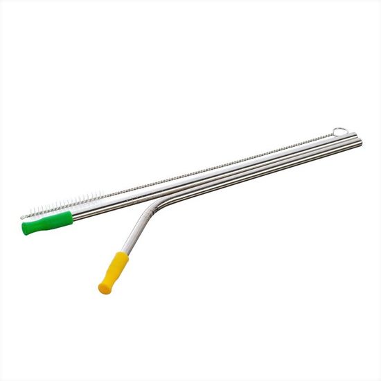 Набор металлических трубочек ZEERO 2+1 с наконечниками