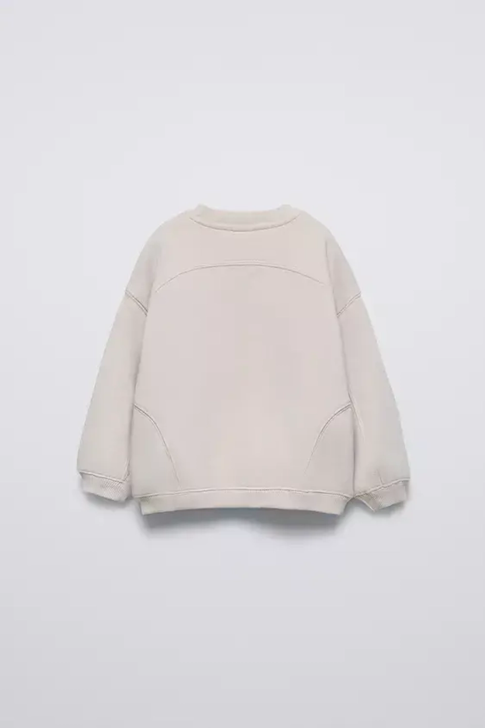 ZARA ОДНОТОННАЯ ТОЛСТОВКА С НАДПИСЬЮ, КАМЕННО-СЕРЫЙ