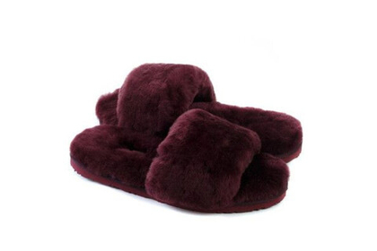 UGG Fluff Slide Slippers Dark Purple
