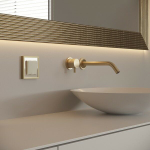 Рамка на 1 пост Baguette (айвори/латунь)