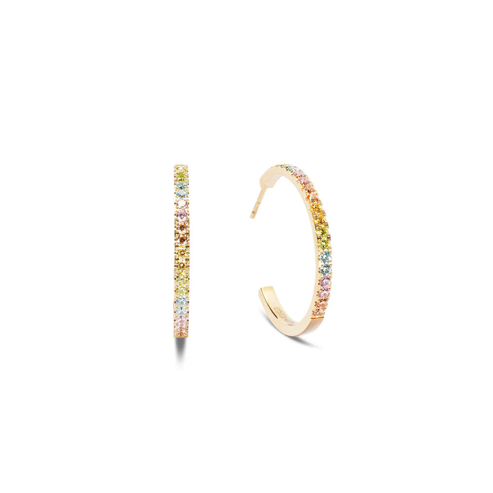 Серьги Coeur de Lion Hoop Multicolour Pastel Gold 30мм 0147/23-1590