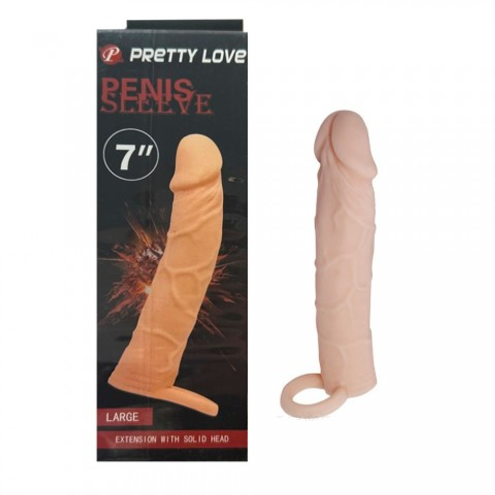 Насадка-реалистик на пенис с креплением на мошонку