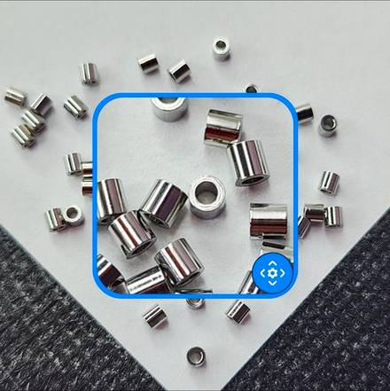 Разделитель для бусин, сталь, трубочка, проставка, р-р 2×2мм