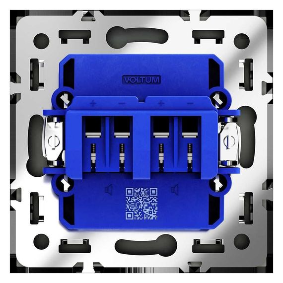 Розетка акустическая встраиваемая Voltum S70 4-местная, (черный матовый) VLS060308