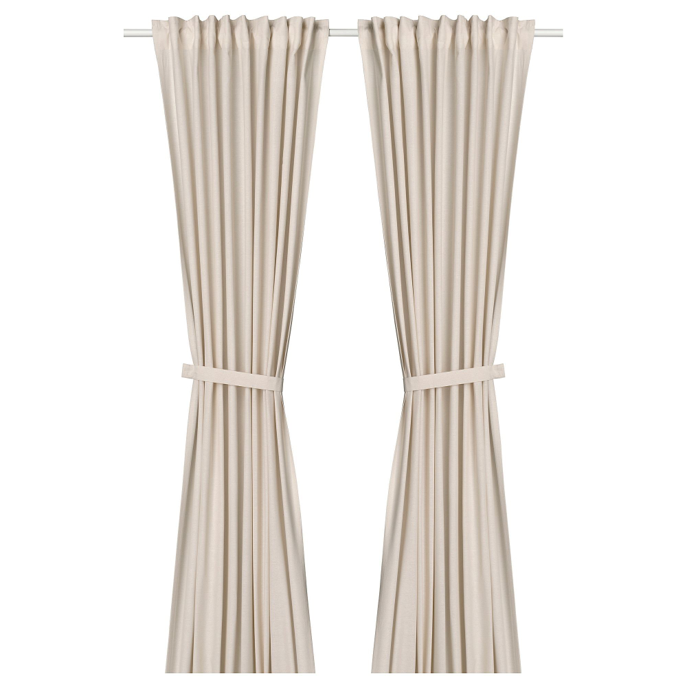 Комплект штор IKEA LENDA (ЛЕНДА), Бежевый, 140x250 см, 2 шт