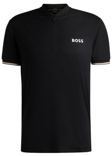 Мужское теннисное поло BOSS Active Slim Fit - черный