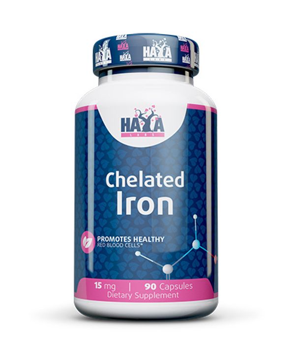 Хелатное железо 15 мг, Chelated Iron, Haya Labs, 90 капсул