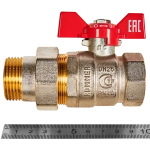 Кран шаровой полнопроходной ROMMER - 1" (ВР/НР, PN40, ручка-бабочка)