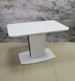 Стол кухонный обеденный раздвижной Белый Шагрень/Антрацит, Киото, 120х75х75 см