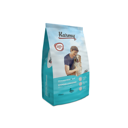 Сухой корм для собак средних и крупных пород старше 1 года Karmy Hypoallergenic Medium & Maxi Утка