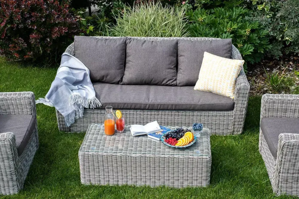 "Фабриция" диван из искусственного ротанга трехместный, цвет серый