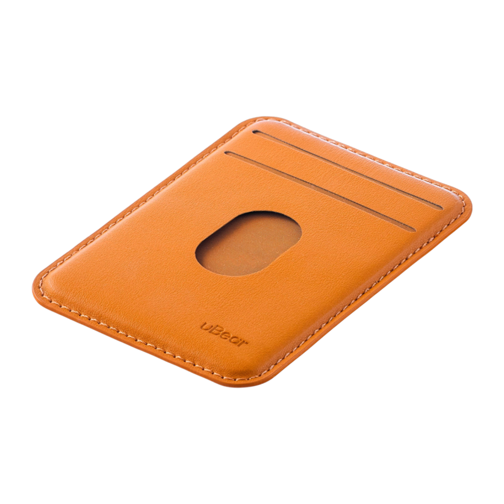 Кожаный чехол-бумажник MagSafe uBear Split Geo Гибридный картхолдер из полиуретановой кожи. Работает с приложением Apple «Локатор». Вмещает до четырёх карт