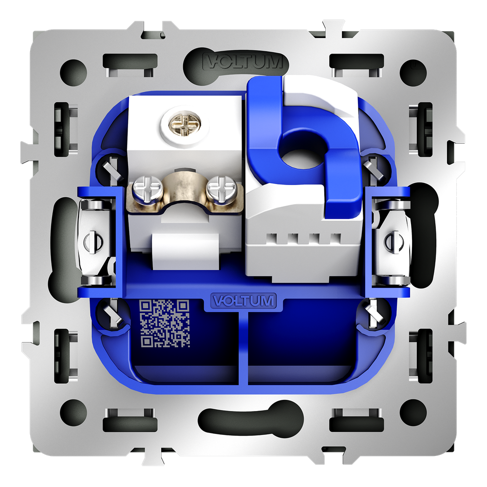Розетка телевизионная встраиваемая VOLTUM S70 TV+RJ45 кат. 6, (титан)
