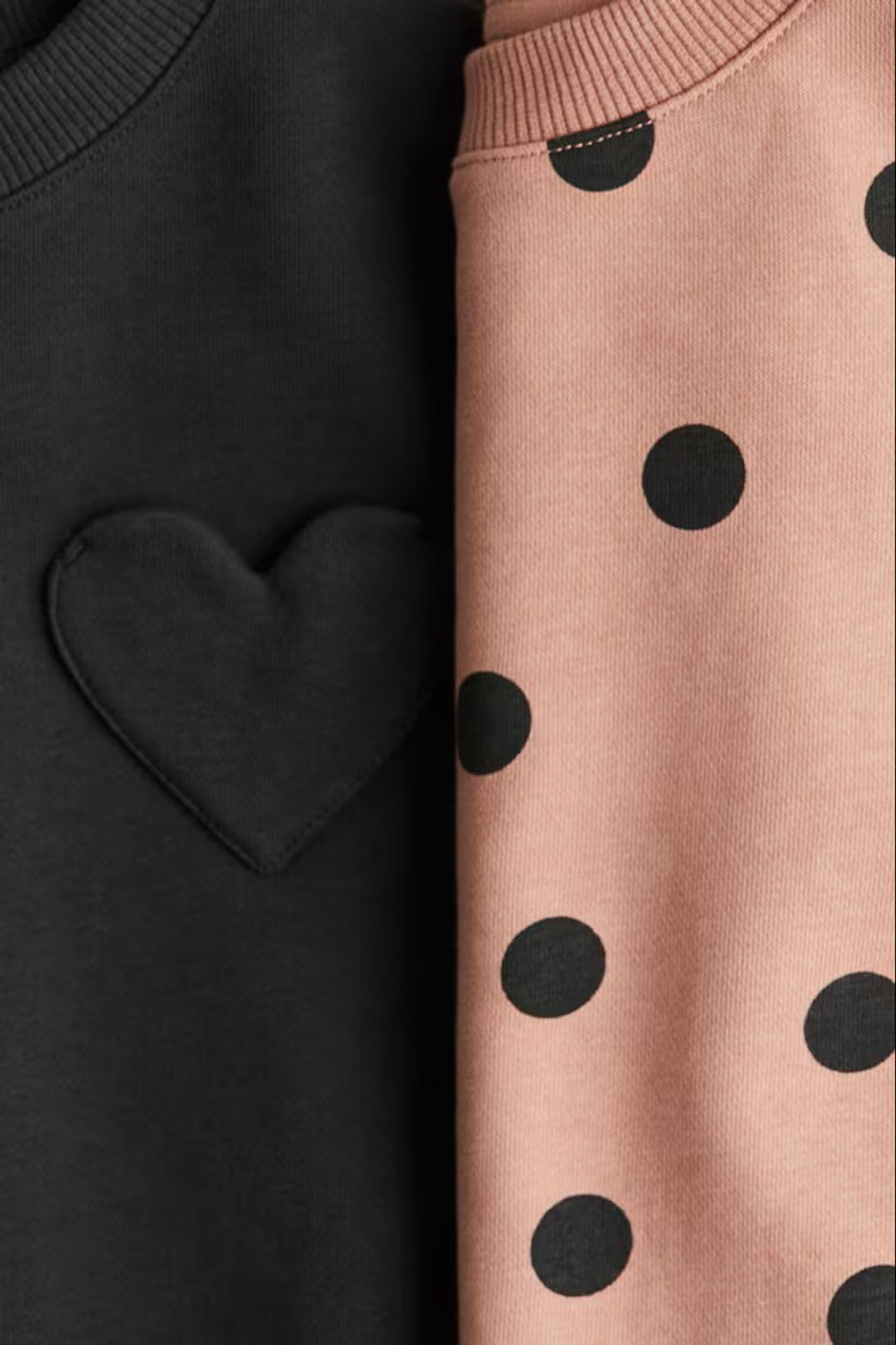 H&M Набор из двух толстовок с объёмными рукавами, пудрово-розовый