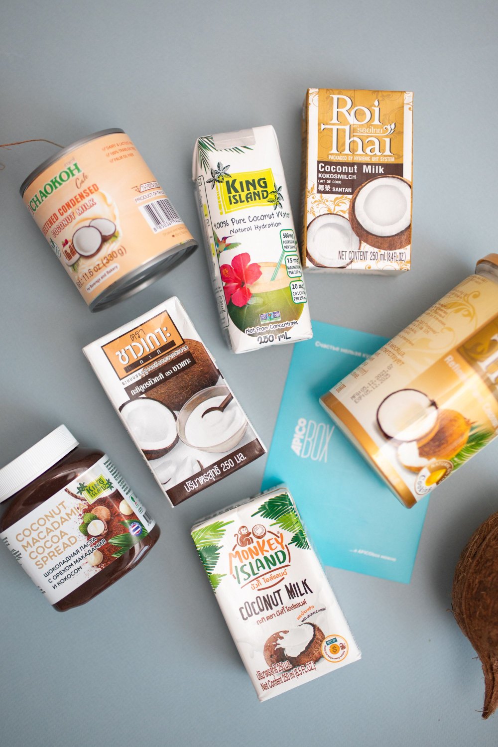 Набор продукты питания из кокоса APICO BOX №4 "Coconut Addicted", подарочный набор из 7-ми продуктов на основе кокоса, новогодний подарок