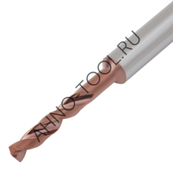 Сверло  3.4мм  твердосплавное 3D без подвода СОЖ. SP-X800030340 VHM AHNO по стали, чугуну, нерж. и ж