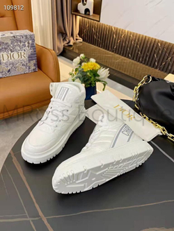Женские белые высокие кроссовки D-Player Dior люкс класса