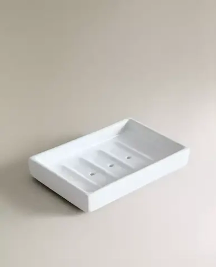 ZARA HOME МЫЛЬНИЦА ИЗ БЕЛОГО ФАЯНСА ДЛЯ ВАННОЙ, БЕЛЫЙ