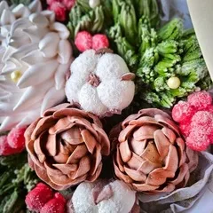 Новогодний зефир круглый «Хризантемы» / 21 см Новогодний зефир круглый «Хризантемы» / 21 см