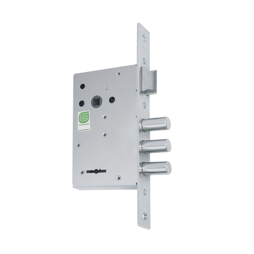 Замок Гардиан врезной 10.11(6 сувальдный,3стержня13,5мм,защёлка,подфалевую ручку,универсальный77мм)(Гардиан)(15)