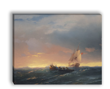 Картина для интерьера "Волны на закате", Айвазовский И.К.