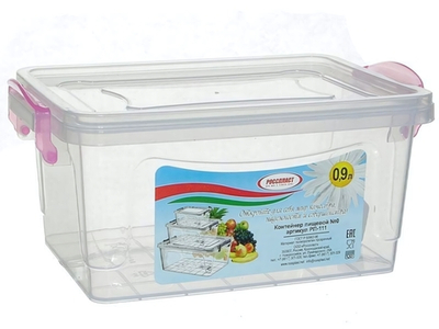 Контейнер пищевой 0,9 л прозрачный микс