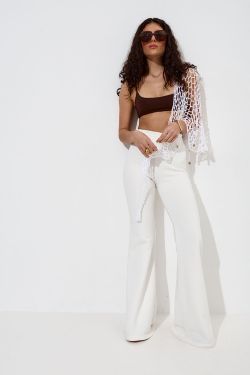 Джоггеры клеш кремового цвета