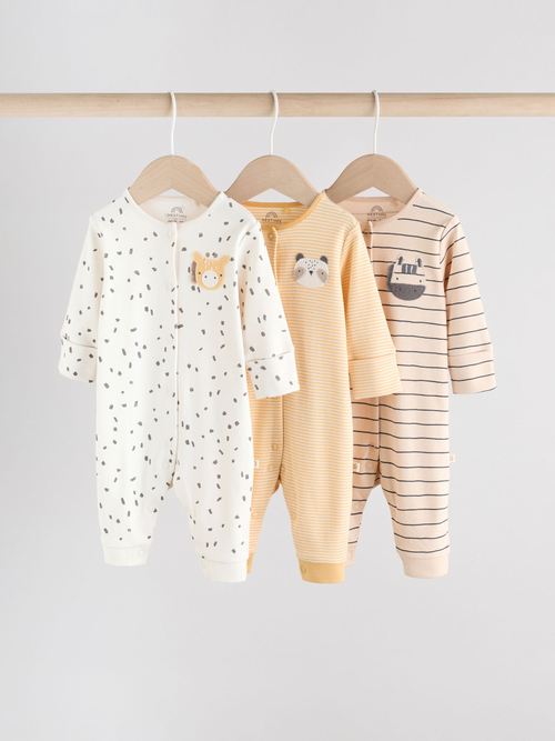 Комбинезон / Cлип для малышей Next AW3-274, 3 шт., Бежевый, Молочный