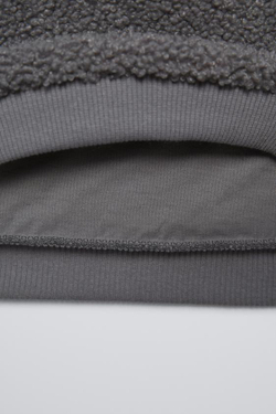 ZARA ТОЛСТОВКА ИЗ ИСКУССТВЕННОЙ ОВЧИНЫ, АНТРАЦИТОВО-СЕРЫЙ