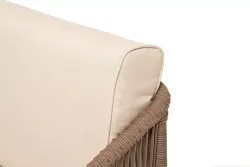 "Канны" лаунж-зона 4-местная из роупа со столом "Гранада" (серый гранит), основание дуб, роуп коричневый, ткань бежевая