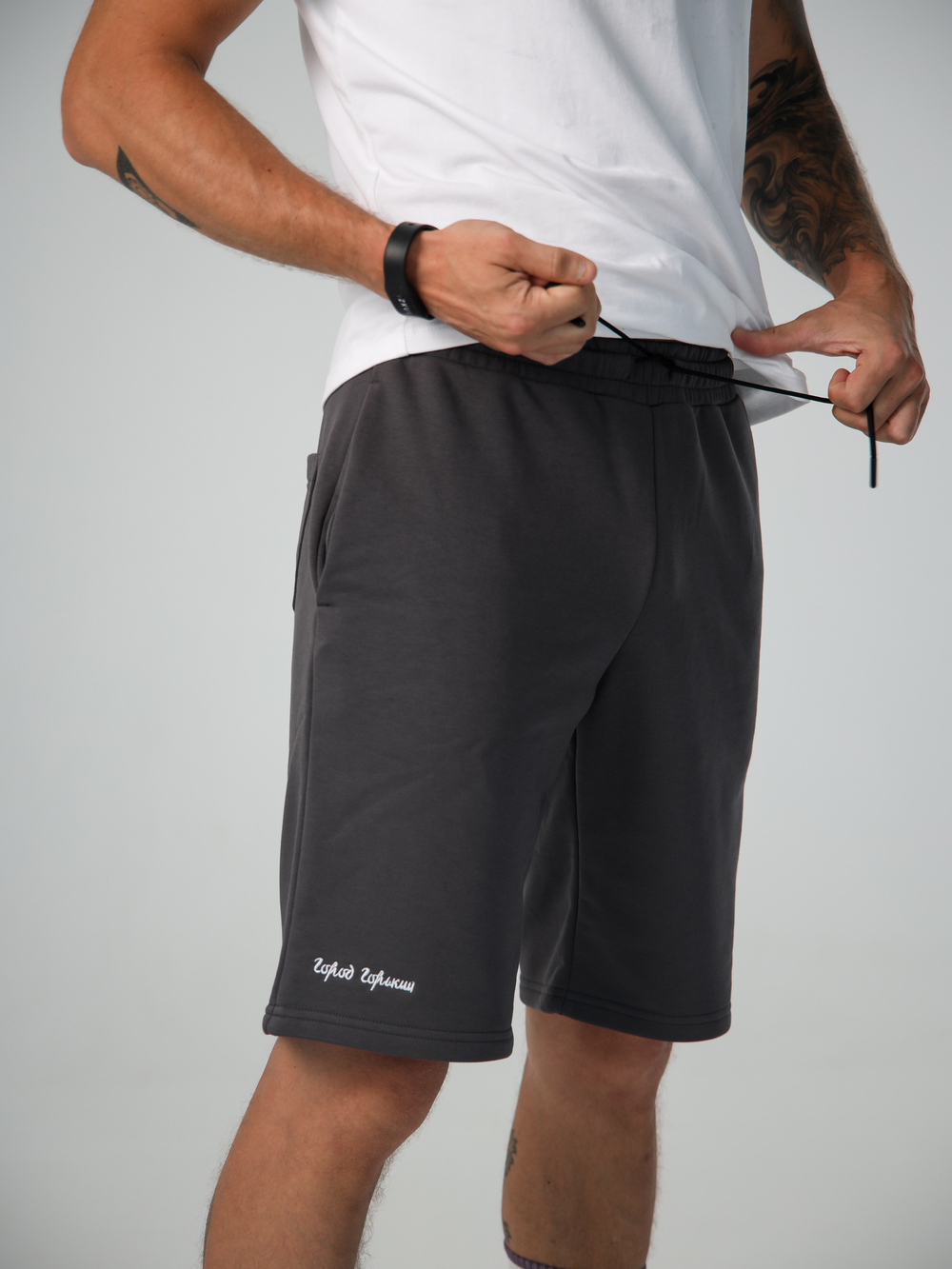 Шорты трикотажные графит серые Город Горький