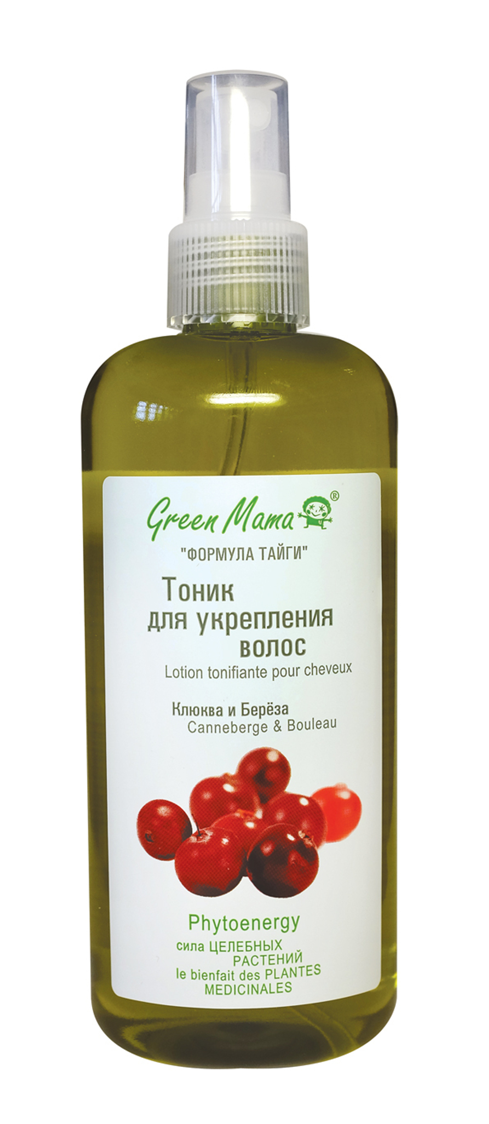 Green Mama Формула тайги Тоник для волос Клюква и береза, укрепляющий, 250 мл