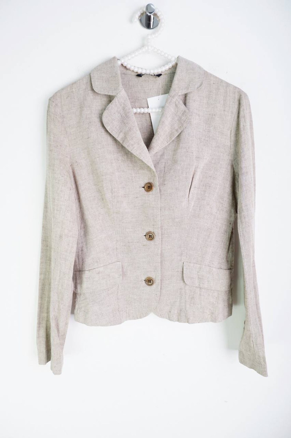 Жакет льняной, маркировка S, визуально на 44 размер