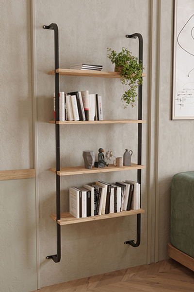 Настенная консоль с 4 полками - сосна