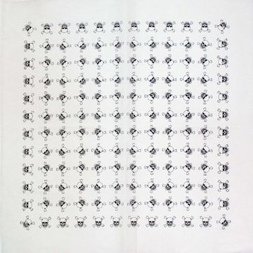 Бандана Весёлый Роджер мелкие черепушки белая (075)