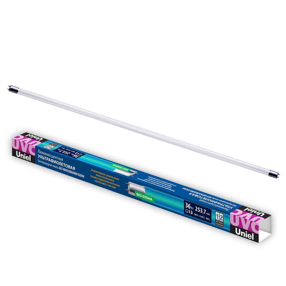 EFL-T8-36-UVCB-G13-CL Лампа ультрафиолетовая бактерицидная. Спектр UVC 253.7нм. Картон. ТМ Uniel