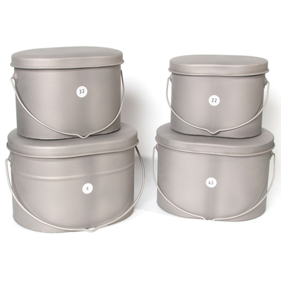 Набор низких котелков 4 шт.(2,2;3,3;4,5;6л) без ручек титан (Роза ветров)