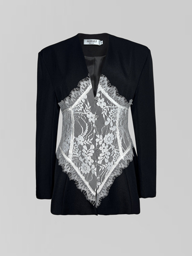 Пиджак Agdali Brand приталенный с вставками из кружева