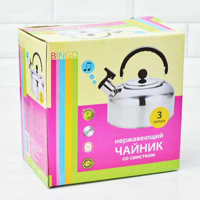 Чайник 3л нерж со свистком тм Bingo