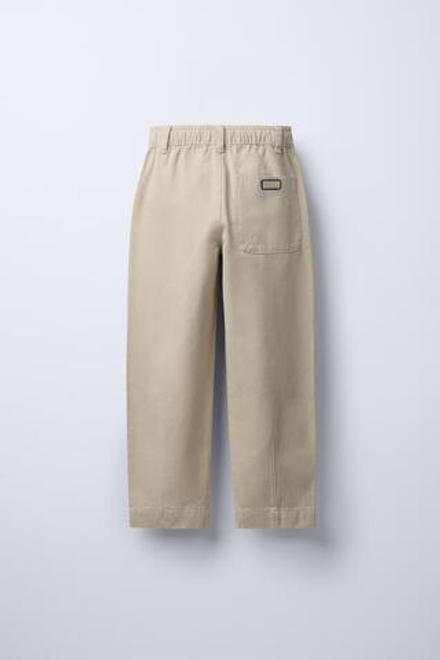 ZARA БРЮКИ CARROT FIT C КАРМАНАМИ, ЭКРЮ