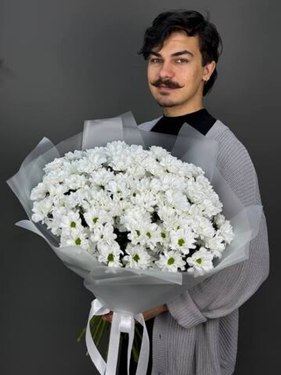 Монобукет из 15 кустовых хризантем