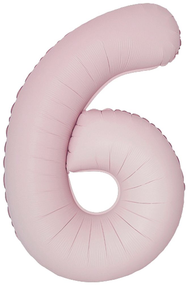 FM (40''/102 см) Цифра, 6 Slim, Пыльная роза,Сатин, 1 шт. в уп.