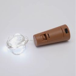 ULD-S0200-020-SСR-3LR WHITE IP20 WINESTOPPER Гирлянда светодиодная Роса с пробкой на батарейках 3xLR44в-к. 2м. 20 светодиодов. Белый свет. Провод медный. TM Uniel