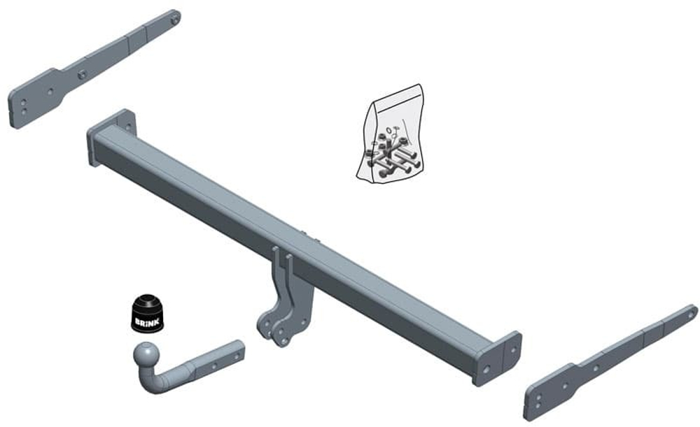 Фаркоп Brink (Thule) 618600 для VW TIGUAN 07- / 16- / AUDI Q3 11-(паспорт и сертификат в комплекте)(без электрики)